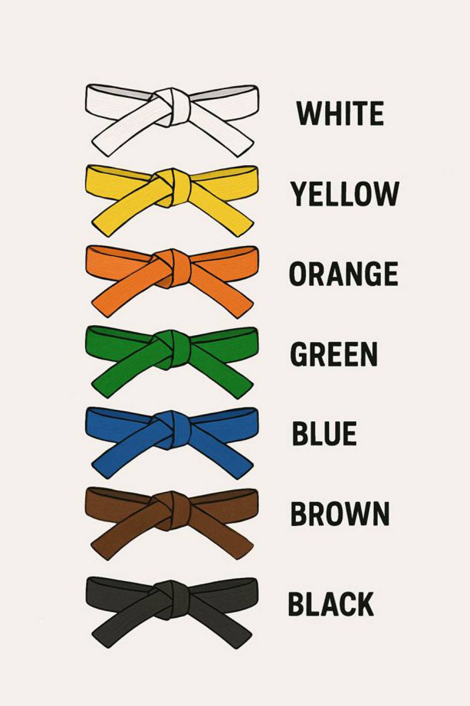 Gürtel Karate Reihenfolge, Farben, Gürtel